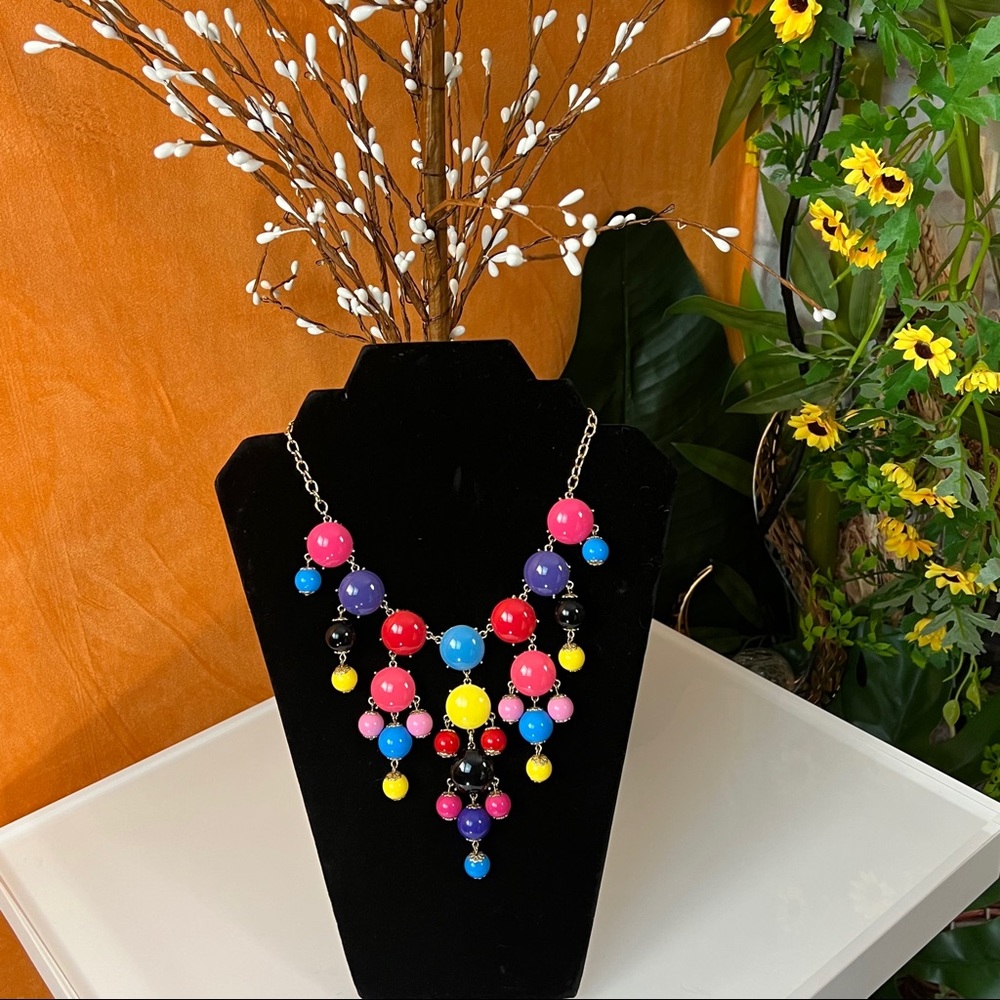 Multi Color Bead Necklace - image 2